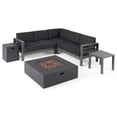 thumbnail image 4 of Noble House Cape Coral 5 Seater Aluminum Chat Set with Fire Pit Gray/Dark Gray, 4 of 4