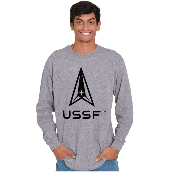 USSF Logo United States Space Force Unisex Plus Size Long Sleeve Shirt Brisco Brands 2X