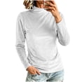 thumbnail image 5 of VBVC Women's Mock Neck Velvet Long Sleeve Pullover , Ladies' Slim Fit Stretch Top , Fall Winter Casual Layering Shirts For Women, S-2XL, 5 of 10