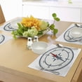 thumbnail image 4 of Ambesonne Compass Place Mats Set of 4, Minimalist Design, Standard Size, Slate Blue Red, 4 of 6