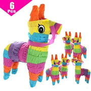 GIFTEXPRESS 6 Pack 4"X7" Mini Donkey Pinatas, Little Rainbow Donkey Pinatas for Birthday, Cinco De Mayo, Fiestas Decorations Party Favors