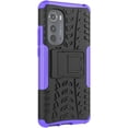 thumbnail image 4 of Tyre Pattern Design Case for Motorola Edge 2022 (Not 2021) with Kickstand, Heavy Duty Shockproof TPU+PC Material Double Layer Protection Phone Case for Motorola Edge 2022 XC Purple, 4 of 7