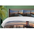 thumbnail image 4 of Ambesonne Colorful Duvet Cover Set, Lighthouse Calm Dusk, Queen, Multicolor, 4 of 6