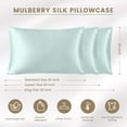 thumbnail image 3 of THXSILK Silk Pillowcase, 19 Momme Zippered Silk Pillowcase with Cotton Underside, 100% Pure Mulberry Silk Pillowcase, 1Pcs, Standard Size(20"x26"), Light Blue, 3 of 6