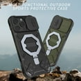 thumbnail image 3 of Military Grade Shockproof Case for iPhone 15 Plus – Outdoor Sports Phone Case, Magnetic Ring Stand Cover, Mag Safe Compatible, with Sliding Lens Cover & Double Hole for Hook Up -- Blue, 3 of 10