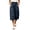Navy, variant on Women's Pleated Wide Leg Capri Skirt Pants Drawstring Elastic High Waist Lightweight Wrinkle Resistant Culotte Fit Navy M