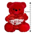 thumbnail image 4 of 15" Music Valentines Bear Red with I Love You Heart and Light Up Cheek, 4 of 9