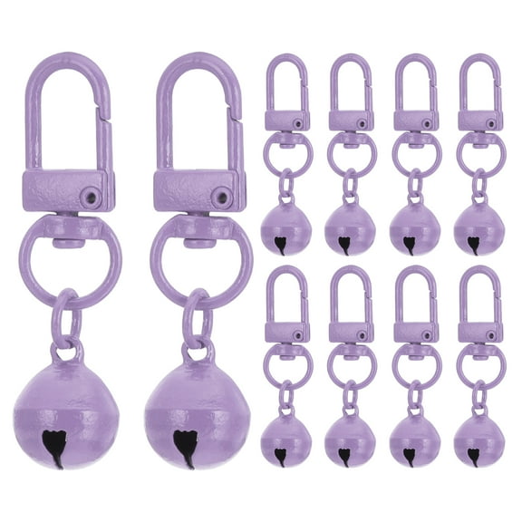 20 PCS Dog Bell, Cat Bell Dog Collar Bell Small Pet Bells Keychain Cute Bulk Loud Jingle for Dog Collar Charm Pendant Necklace Accessories DIY Crafts Christmas, Light Purple
