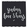 thumbnail image 3 of Ambesonne Hug Shower Curtain, Cursive Sending Love and Hugs, 69"Wx84"L, Dark Blue Grey and White, 3 of 3