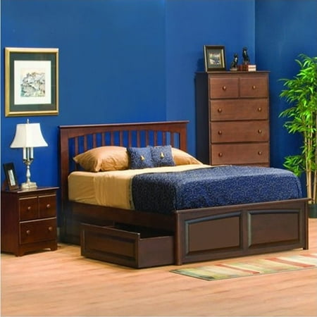 Atlantic Furniture Brooklyn Platform Bed In Antique Walnut-Twin Atlantic Furniture Brooklyn Platform Bed in Antique Walnut-Twin - Atlantic Furniture Brooklyn Platform Bed In Antique Walnut-Twin