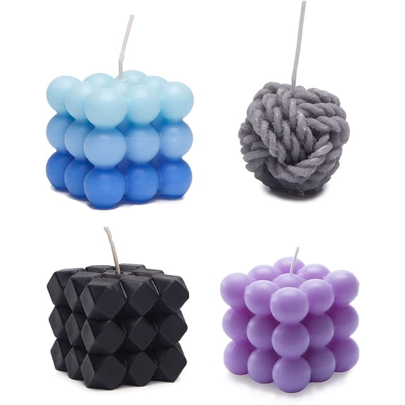 Carol Cao 4 Bubble Candle - Cube Soy Wax Candles, Home Decor Candle, Scented Candle Set 4 Pieces, Gift for her