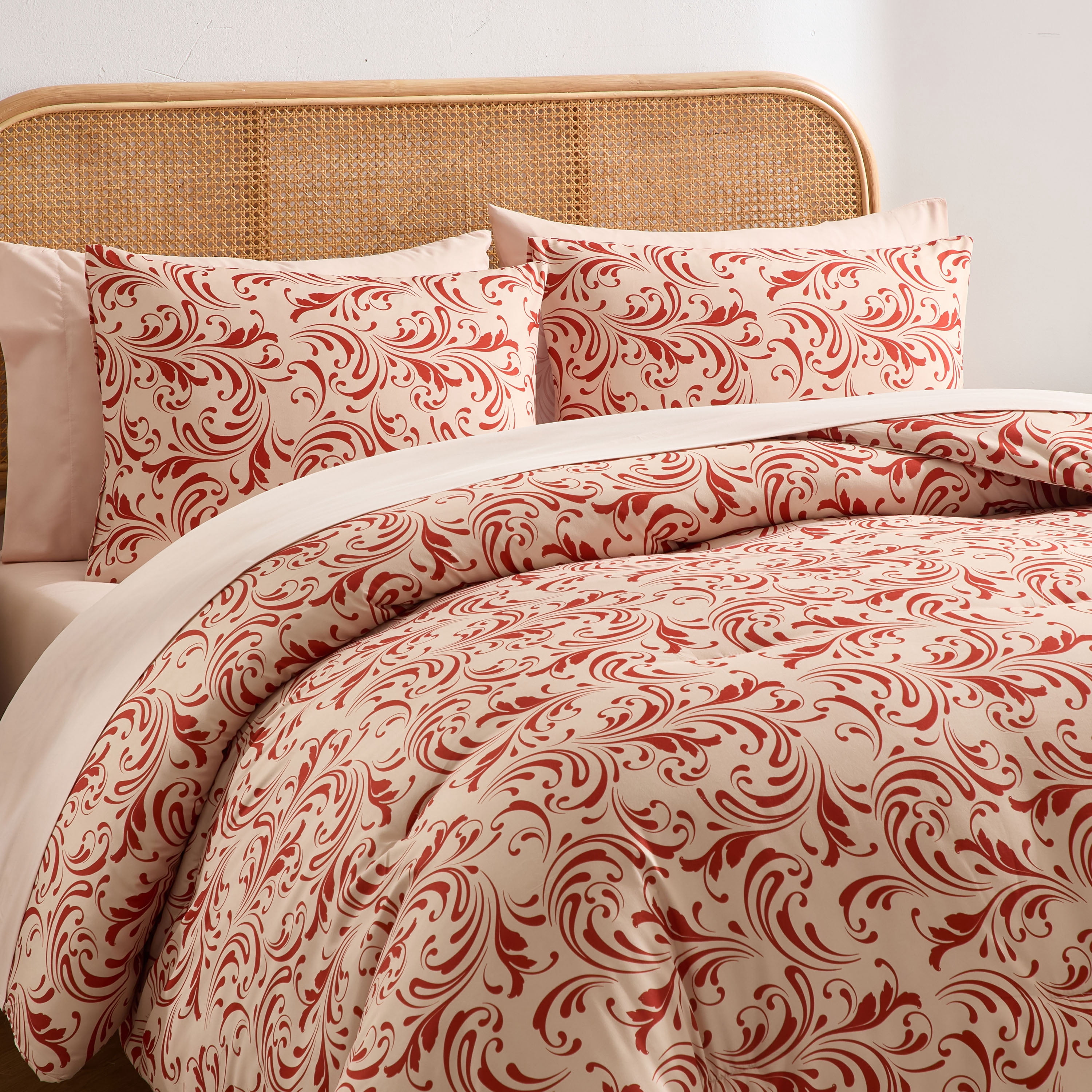 LammaLoe Twin Comforter Sets, 5 Piece Biomorphic Bed in a Bag, Bedding Comforter Set with Sheets, Modern Bed Set, Clay