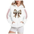 thumbnail image 4 of Women's Fashion Sequined Casual Football Cheer Rugby Tops Long sleeve Hoodie Pullover Rugby Women Hooded Sweatshirt, 4 of 5