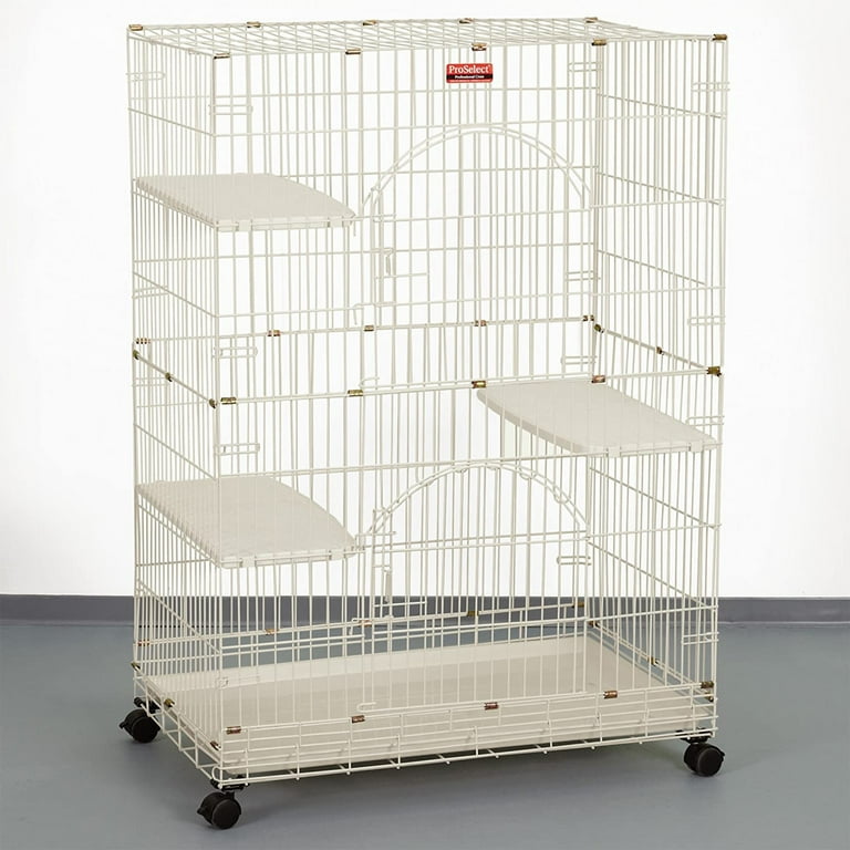Proselect ZW334 11 ProSelect Foldable Cat Cage 35.5Lx24Wx48 Ivory S Walmart