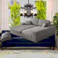 thumbnail image 4 of Modern Corduroy 114.5' Reversible Sofa with 2-in-1 Combination and Neck Pillow - Living Room Furniture, 4 of 22