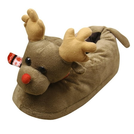 

Unisex Plush Cotton Home Slippers Winter Warm Indoor Christmas Slippers Shoes