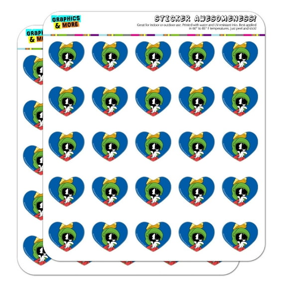 Looney Tunes Marvin The Martian Heart Shaped Planner Calendar Scrapbook Craft Stickers