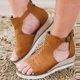 thumbnail image 5 of Sandalias de playa planas informales de vacaciones con cuña sólida para mujer Wmkox8yii  nm8639, 5 of 6