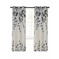 thumbnail image 7 of Blue Grey Eucalyptus Blackout Curtains for Bedroom, Farmhouse Weeping Leaves on Linen Thermal Insulated Kitchen Drapes with Grommets, Light Blocking Window Treatment, 2 Panels 52" x 90", 7 of 7
