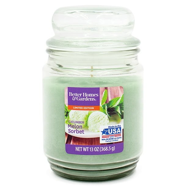 Better Homes & Gardens Jar Candle, Cucumber Melon Sorbet, 13 oz