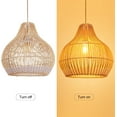 thumbnail image 2 of Arturesthome Coastal Rattan Pendant Light Round Lamp Wicker Chandelier Handmade Woven Hanging Ceiling Lighting Fixtures Lampshade, 2 of 8