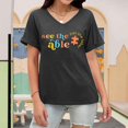 thumbnail image 1 of WILLBEST T-Shirt de Compression pour Femmes T-Shirt de Sensibilisation Casse-Tête Manches Courtes Imprimé, 1 of 4