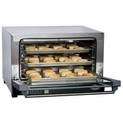 Cadco OV-013 Compact Half Size Convection Oven with Manual Controls, 120-Volt/1450-Watt, Stainless/Black