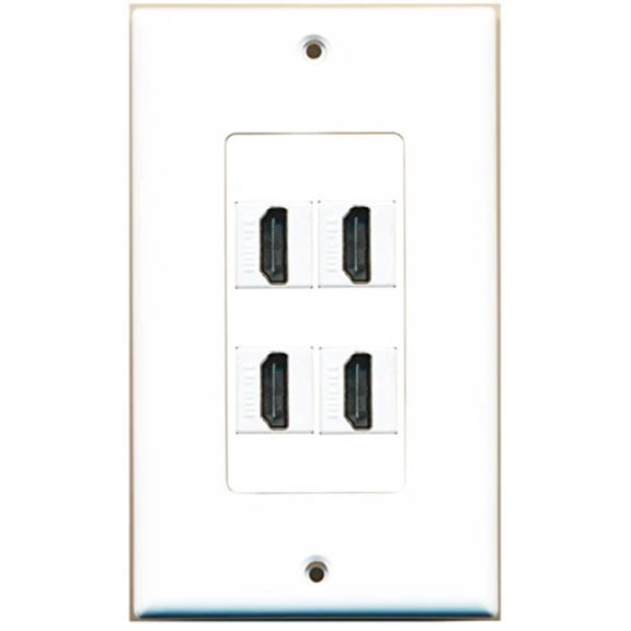 RiteAV - 4 Port HDMI Wall Plate Decorative