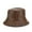 Brown, variant on Leopard Print Reversible PU Leather Bucket Hat Wide Brim Fisherman Cap for Women