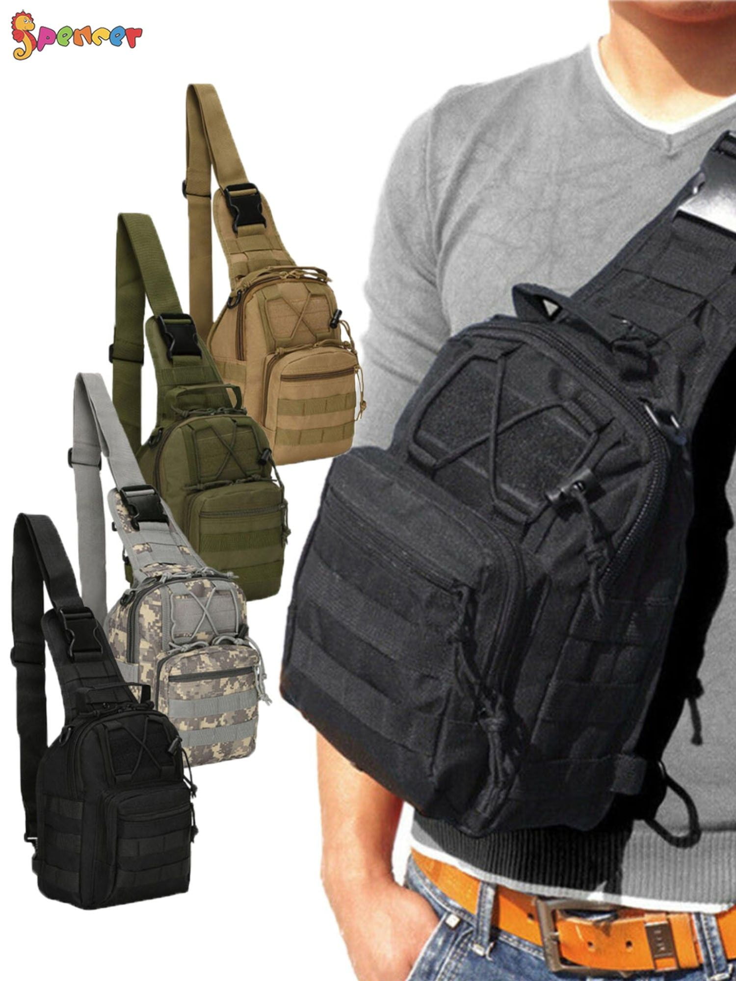 Mens Military Messenger Army Travel Shoulder Work Bag Satchel Molle Shoulder Bag 