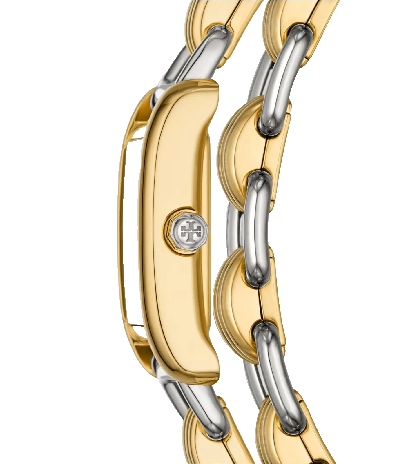 Tory Burch Eleanor TBW1074 Cream Dial Two Tone Double Bracelet 28MM Womens Watch