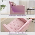 thumbnail image 6 of LAZZO Accent Chair Set of 2, Mid-Century Modern Upholstered Armchair for Living Room & Office, Pink, 6 of 7