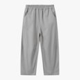 thumbnail image 4 of Falkdiz Boys Pants Straight Leg Sport Pockets Winter Pantalones Relaxed fit Outdoor Casual Trousers for Boys Elastic Waist, Gray, Size: 13-14 Years, 4 of 7