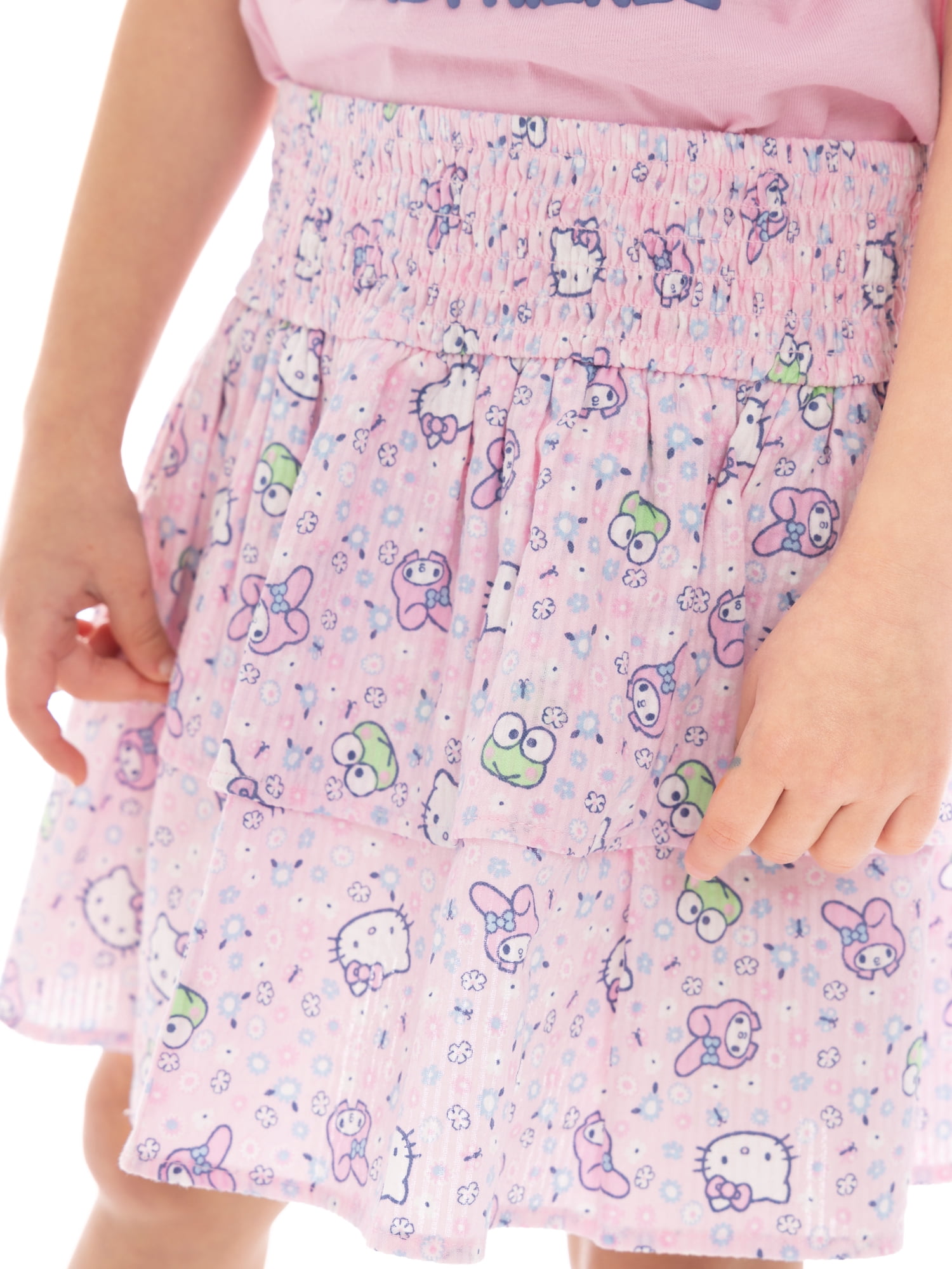 Hello Kitty Toddler Girl Graphic Top and Printed Tiered Skirt Set, 2-Piece, Sizes 12M-5T