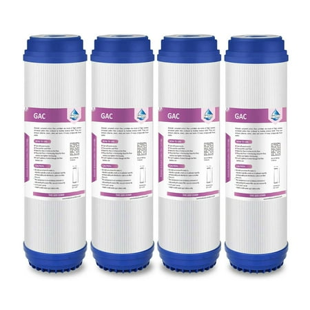 

Membrane Solutions Granular Activated Carbon GAC Water Filter Replacement For Under Sink and Reverse Osmosis System 5 Micron 10 x 2.5 4 Pack