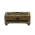 thumbnail image 1 of Brown Curved Green Leather Kleenex Wood Tissue Box, 1 of 1