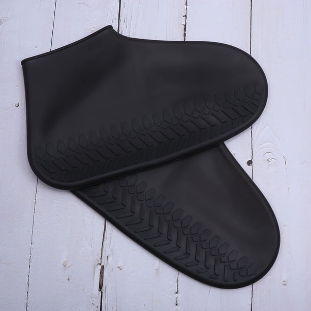 unbranded 1 Par De Protectores Impermeables Para Zapatos Negros Con Ajuste Elástico Y Suela Antideslizante