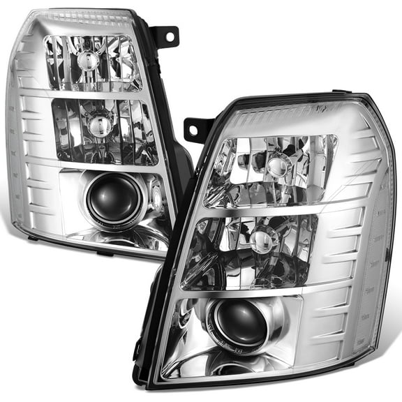DNA Motoring for 07-14 Cadillac Escalade ESV EXT HID Projector Headlight Lamps Chrome/Clear