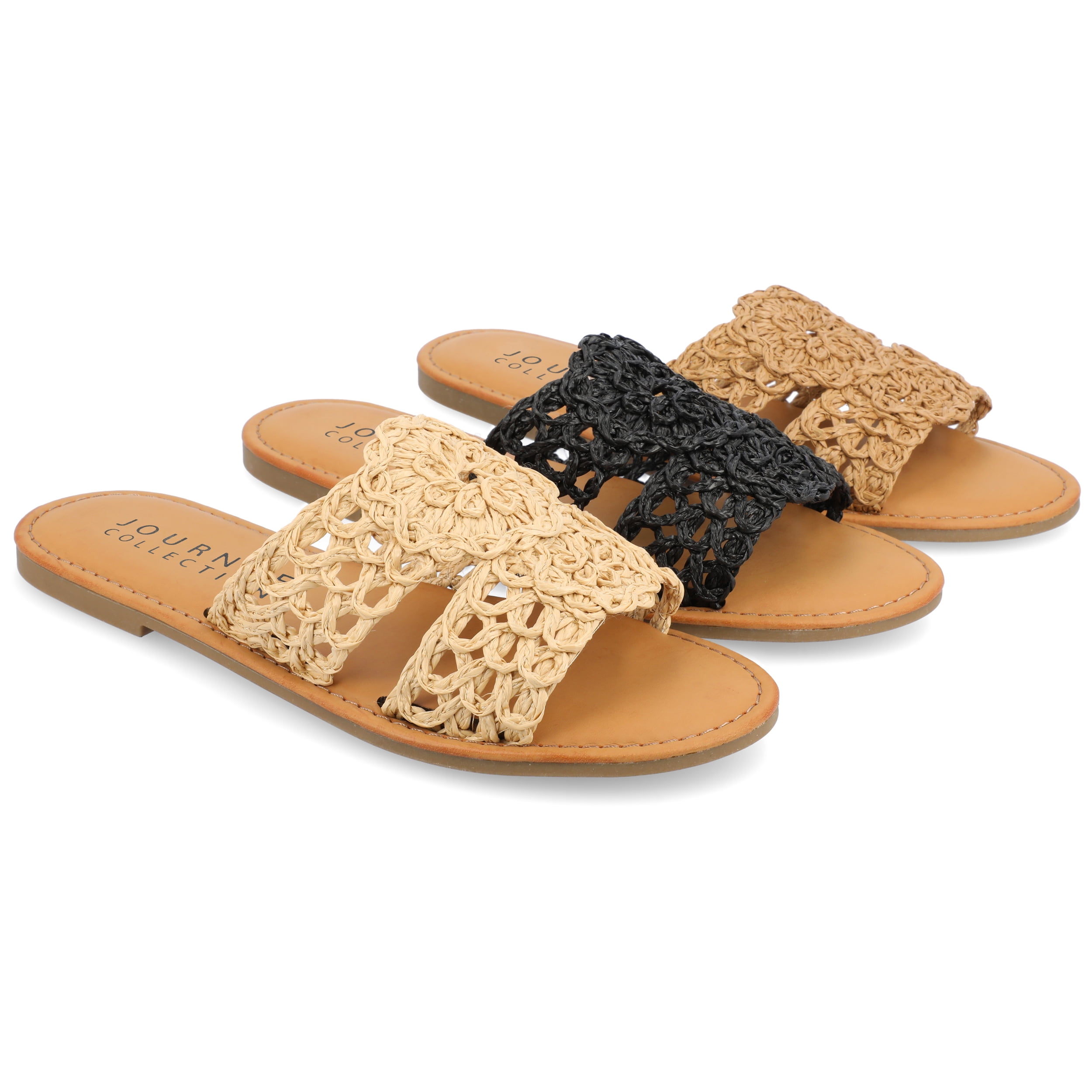 Journee Collection Womens Lissia Tru Comfort Foam Slip On Slide Flat Sandals