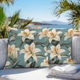 thumbnail image 2 of Outdoor Waterproof Pillow Covers Pack of 2, Vintage Flower Watercolor Lily Floral Farm Decorative Throw Pillowcases Cushion Covers for Garden Patio Tent Sofa Couch, 26x26 inch, 2 of 8
