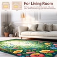 thumbnail image 2 of ODIKA 2'x3' Machine Washable Non-Slip Area Rug, Whimsical Garden Inspired Design with Flowing Floral High Traffic Rug, Green, 202808, 2 of 7