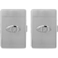 thumbnail image 2 of Set of 2 Metal-Plated 100s Compact Cigarette Case & Stash Box (Silver Oval), 2 of 3