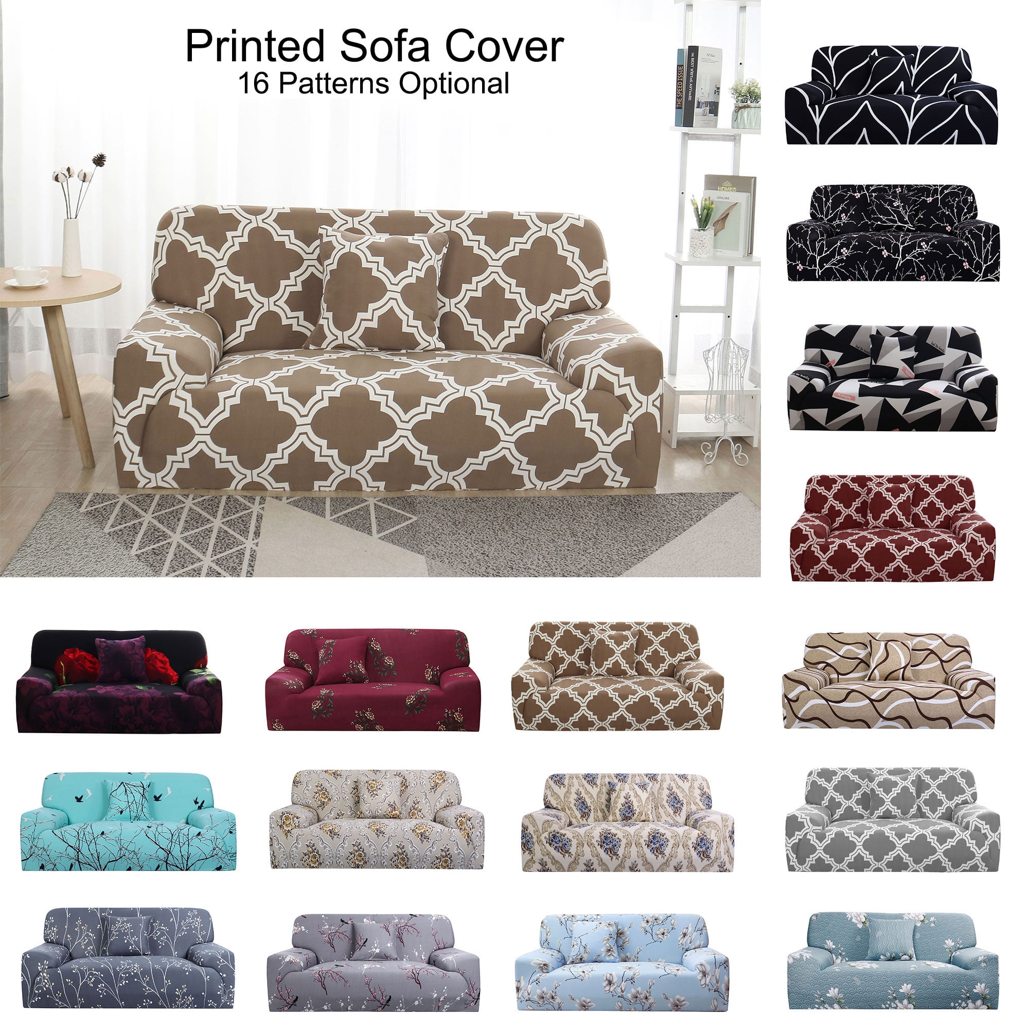 Piccocasa Printed Sofa Cover Chair Loveseat Couch Stretch Slipcover 2