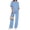 Dusty Blue, variant on Sundazz Two Piece Sets for Women Summer Matching Lounge Sets Short Sleeve Tops and Wide Leg Pants Travel Vacation Outfits