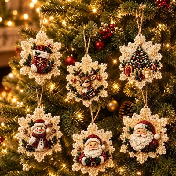 Christmas Diamond Art/Pearl Art Kits for Adults, 3" Special-Shaped Gem & Pearl Hanging Craft Decor with Twine for Holiday Window Tree Home Decoration