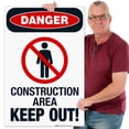 thumbnail image 2 of Construction Area Keep Out Sign, OSHA Danger Sign, (SI-3808) 24x36 Corrugated Plastic, 2 of 7