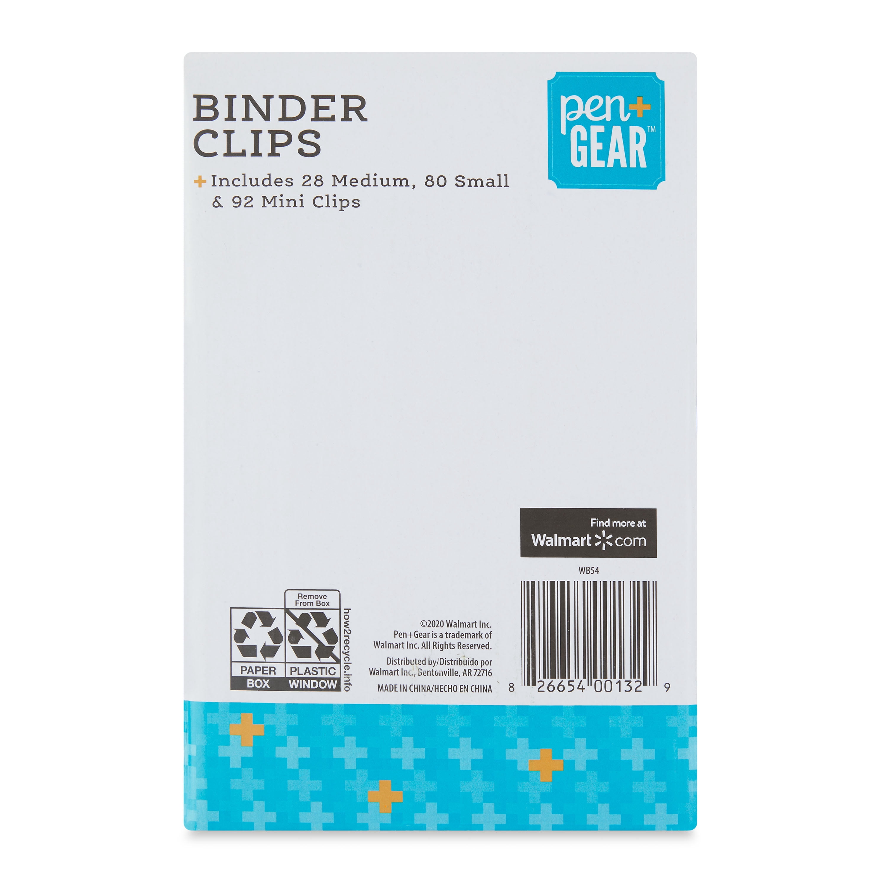 Pen+Gear Black Binder Clips, Assorted Sizes, 200 Count, Office