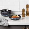 thumbnail image 4 of 30oz Ceramic bowls set of 4-8" serving bowls for Kitchen,Pasta,Salad-Dishwasher & Microwave Safe Perfect for Housewarming, Thanksgiving, Christmas-Speckled Bluish Purple, 4 of 6