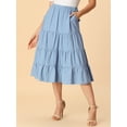 thumbnail image 4 of INSPIRE CHIC Falda Larga A Media Pierna Con Bolsillos Escalonados Y Una Línea Para Mujer Azul XL, 4 of 6