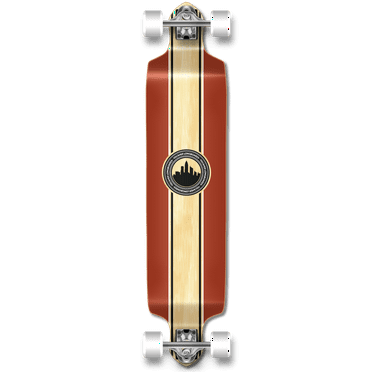 Yocaher Drop Down Crest Burgundy Longboard Complete